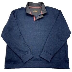 Orvis 1/4 Zip Snap Pullover‎ Sweater XL Blue Fishing Casual Mens